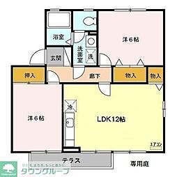 パークロイヤル　Ｂ 1階2LDKの間取り