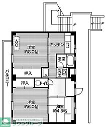 ビレッジハウス大谷5号棟 3DKの間取図画像