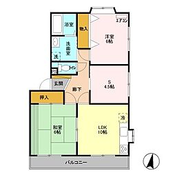 イーストグランドールB 2SLDKの間取図画像