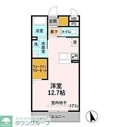 サンライズ上之 ワンルームの間取図画像