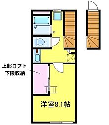 レオパレスエクレシアA 1Kの間取図画像