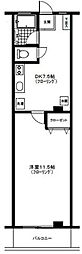 グリーンマンション 1DKの間取図画像