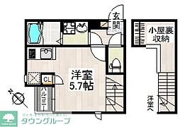 CB大和田スリージェ 1Kの間取図画像