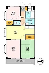 グランシャリオ大宮 3DKの間取図画像