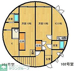 サークルハウス 1Kの間取図画像