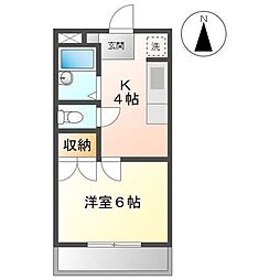 グレースカーサ3 1Kの間取図画像