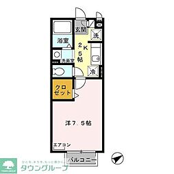 マーサ・クレスト3 1Kの間取図画像