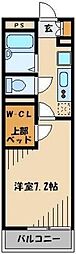 レオパレスブラウンハウス 1Kの間取図画像