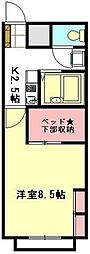 レオパレスパストラル 1Kの間取図画像