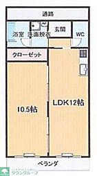 メゾンクレール 1LDKの間取図画像