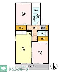 エターナル・ハピネス 2DKの間取図画像