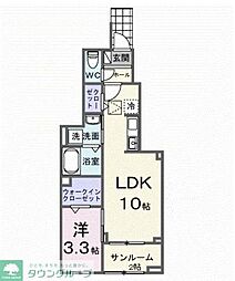 フィデールブリーゼ 1LDKの間取図画像