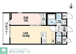 リーブルファイン大宮天沼町 1LDKの間取図画像