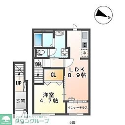 北区今羽町アパート新築工事 1LDKの間取図画像