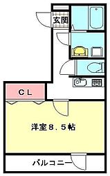 マーサドール大宮 1Kの間取図画像