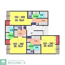 ASTRA大和田 1Kの間取図画像