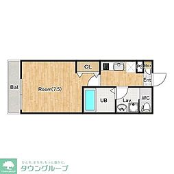 さいたま市中央区本町西3丁目アパート 1Kの間取図画像