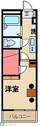レオパレス与野アムール 1Kの間取図画像