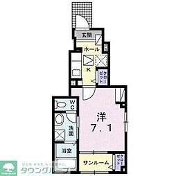 チェリーブロッサム 1Kの間取図画像