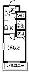 スパシエルクス大宮 1Kの間取図画像