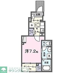 ヒカルサ熊谷サウス 1Kの間取図画像