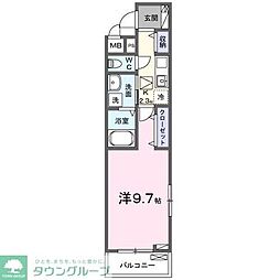 ヒカルサ熊谷サウス 1Kの間取図画像