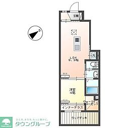 熊谷市三ヶ尻アパート 1LDKの間取図画像