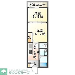 ホープセンター 2Kの間取図画像