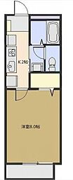 ApartmentK-1 1Kの間取図画像