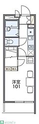レオパレスアウロラ 1Kの間取図画像