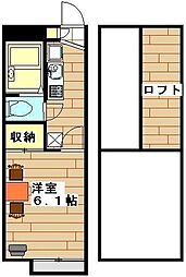 レオパレスヴィレッジパル 1Kの間取図画像