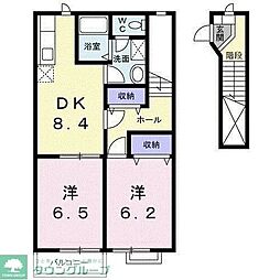 エトランゼ 2DKの間取図画像