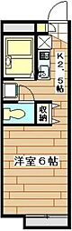 レオパレスツカサ 1Kの間取図画像