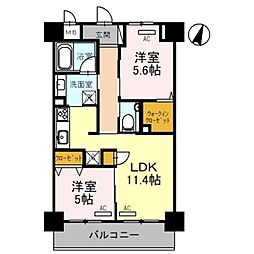 ソレイユ上落合 2LDKの間取図画像