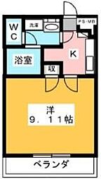 プロヴァンス上尾Sta 1Kの間取図画像