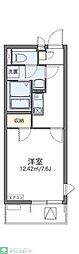 レオネクストさく2 1Kの間取図画像