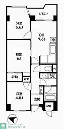 ファーストパレス与野本町 3DKの間取図画像