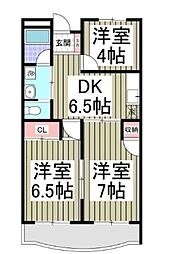 丸新ハイツ 3DKの間取図画像