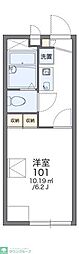 レオパレスケヤキ 1Kの間取図画像