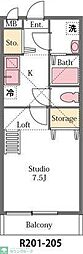 ブレシア 1Kの間取図画像