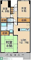 グランドール大宮 3LDKの間取図画像