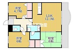 ライオンズマンションマキシム櫛原 3LDKの間取図画像