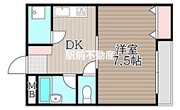 石村ビル 1DKの間取図画像
