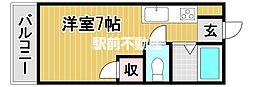 ベルハウスA ワンルームの間取図画像