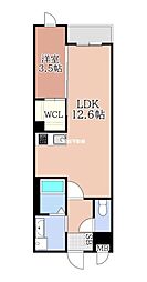 LIFEFIELD久留米 1LDKの間取図画像