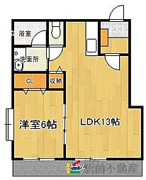 (株)駅前不動産本社ビル 1LDKの間取図画像