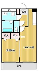 パシフィックパーク 1LDKの間取図画像