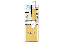 ユーコート櫛原 1Kの間取図画像