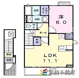 スプリングウインド3 1LDKの間取図画像