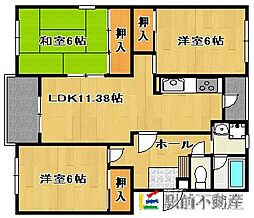 リバーサイドマンションととろ 3LDKの間取図画像